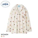 ショッピングベア ジェラートピケ レディース Valentine 総柄シャツ ジェラピケ パジャマ ルームウェア gelato pique バレンタイン 爆買