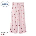 ジェラートピケ レディース ストロベリー柄ツイルロングパンツ ジェラピケ パジャマ gelato pique