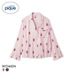 ジェラートピケ レディース ストロベリー柄ツイルシャツ ジェラピケ パジャマ gelato pique