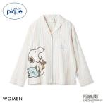 ジェラートピケ レディース PEANUTS レインボーストライプネルシャツ ジェラピケ パジャマ ルームウェア スヌーピー gelato pique