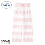 ショッピングモコモコ ジェラートピケ レディース スムーズィー2ボーダーロングパンツ ジェラピケ ルームウェア gelato pique