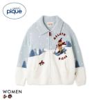 ジェラートピケ レディース HOLIDAY スキーベアジャガードカーディガン ジェラピケ パジャマ ルームウェア