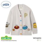 ジェラートピケ レディース SESAME STREET エアリーモコアップリケカーディガン ジェラピケ セサミストリート gelato pique