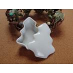 ツリー型小物入れ　ツリーふたもの　クリスマス　アクセサリー入れ　ジュエリーケース　白　白磁　ポーセリンアート