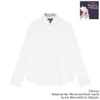 【くまのプーさん】 レギュラー 長袖 形態安定 レディースシャツ 【透け防止】