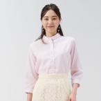 【公式】東京シャツ 【Pitta Re_)】 カジュアルシャツ Wガーゼ スタンド 七分袖 ピンク レディース