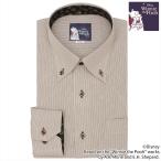 【くまのプーさん】 ボタンダウン 長袖 形態安定 ワイシャツ