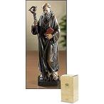 特別価格Patron Saint St Benedict Catholic Christian Statue Figure Home Decor Protec好評販売中