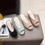 ウェッジソール サンダル レディース メッシュ 厚底サンダル アンクルブーツ オープントゥ ヒール 黒 10cm ブーティー ショートブーツ ブーツサンダル