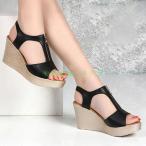 サンダル レディース 走れる サンダル オープントゥ サンダル ブーツサンダル ウエッジソール サンダル 厚底 サンダル ジッパー オフィス ウエッジサンダル