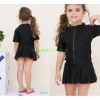 スクール水着女児半袖ジッパーワンピ...