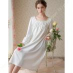 ネグリジェ パジャマ レディース パジャマ 花柄刺繍 ワンピース ルームウェア 長袖 姫系 可愛い レディース 部屋着 ワンピース 寝巻き 寝間着 春夏秋冬