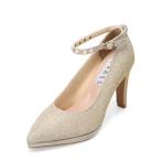 ショッピングセレモニー グラス GRASS GR400 レディース パンプス ストラップ ラメ ポインテッドトゥ クッション性 ストーム オフィス 通勤 セレモニー シルバー 爆買 SALE