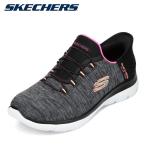 スケッチャーズ SKECHERS 149937W レディース スニーカー スリッポン ニット ストレッチ クッション性 幅広 4E ブラック 爆買 SALE