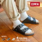 エドウィン EDWIN EB1001 サンダルメンズ スライドサンダルメンズ ダブルストラップ 疲れにくいフットベッド サンダルメンズ 黒 茶色 紺 白 天然コルク