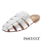 PASCUCCI パスクッチ グルカサンダル ミュール 7406 レディース サンダル レザー 歩きやすい 靴 フラットヒール イタリア製 シルバー