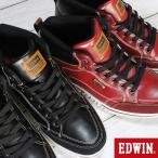 ショッピング防水 スニーカー エドウィン スニーカー ハイカット メンズ EDW-7859 防水 軽量 軽い 靴 ブラック レッド 黒 赤 シューズ EDWIN 25.0cm〜28.0cm