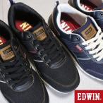 エドウィン スニーカー メンズ EDW-7643 ブラック ネイビー 黒 紺 軽量 幅広 4E ワイド ストレッチ 滑りにくいソール EDWIN
