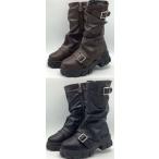 ALGY 3505aruji- сапоги BLACK черный DBR темно-коричневый Kids Junior девочка девушки толщина низ модный ботинки сапоги 