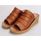 サンダル ミュール レディース ブラウン ウェッジソール