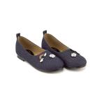 バレエシューズ 女の子 キッズ 子供靴 デニム 美脚 ディーエイチパーティ DH Party 776 ネイビー