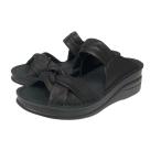 サンダル NICO ニコ 4132 黒 レディース 本革 日本製 クッション抜群 歩きやすい 土踏まず アーチ 痛くない ターバンリボンミュール