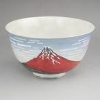 京焼   清水焼 富士絵ご飯茶碗　花月　凱風快晴単品