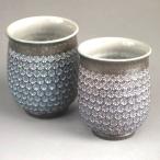 京焼   清水焼 南蛮三島詰夫婦湯呑み　敏也