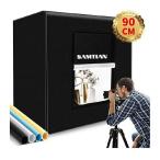 【最新版】撮影キット SAMTIAN 90x90x90cm 超大型 撮影ボックス 4色背景シート（黒・白・青・黄色）撮影ブース 126個撮影ledライト 15000LM 高輝度