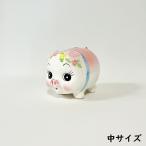 ぶた貯金箱 (中) 日本製 陶器 コイン入れ 500円玉貯金 可愛い ブタ 豚 昭和デザイン レトロ 割らない かわいい 動物 おしゃれ インテリア 和風 ハンドメイド