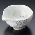 粉引彩花片口小付 紫 約10.5cm 和食器 楕円・変形鉢 