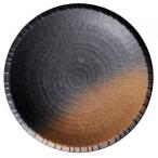 黒備前丸尺皿 約30.6cm 和食器 丸皿 大皿 ブラック系 美濃焼 アウトレット 業務用 カネ仁 S035