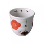 手描湯呑 赤梅 約8.3cm �