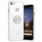 Google Pixel 3A XL ケース クリア リング 車載ホルダー シリコン 透明 薄型 TPU リング付き 耐衝撃 指紋防止 黄変防止 スタ