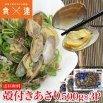 あさり 殻付き 冷凍 500g×3パック 砂抜き済み 加熱処理済み アサリ 貝