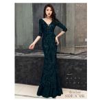 袖あり ロングドレス パーディードレス マーメイドドレス ウエディングドレス 結婚式 二次会 舞台用 披露宴 演奏会 発表会 ピアノ 大きいサイズ イベント用