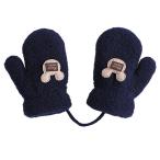 Buffydeer キッズ手袋 ベビー ニットグローブ 赤ちゃん 男女兼用 ミトン手袋 3-6歳 紐付き 女の子 男の子 あったか手袋 ボア