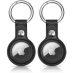 2Pcs AirTag ケース AirTag キーホルダー エアタグ ケース AirTag 保護 AirTag レザー AirTagケース 耐衝撃 落下防止、AirTag カバー エアタグ キー