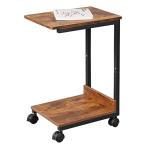 YeTom サイドテーブル キャスター付き ベッドサイドテーブル 可移動ベッドテーブル サイドワゴン コの字 テーブル 層幅37×奥行26×高さ53cm（キャス