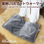 USB フットウォーマー 電気 足温器 足元 ヒーター 足元 暖房 USB給電 オフィス デスク ワーク 在宅 冬用品 あったか 防寒 グレー 爆買