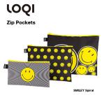 Yahoo! Yahoo!ショッピング(ヤフー ショッピング)LOQI ローキー Zip Pockets ３サイズ1セット SMILEY Spiral ポーチ コンパクト 軽量 収納 エコバッグ おしゃれ