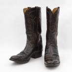 LUCCHESE  ウエスタンブーツ/レザー/旧ロゴ/ブラウン/サイズ7.5D/USA製 2265ZZ メンズファッション 中古