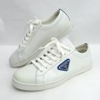 ショッピングPRADA PRADA / プラダ  スニーカー 三角ロゴ ホワイト ブルー LANE レーン 2EE376 ブランド 中古