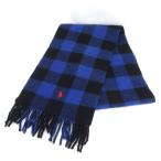 POLO RALPH LAUREN / ポロ ラルフローレン  マフラー/ブロックチェック柄/ブルー×ブラック メンズファッション 中古