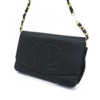 ショッピングCHANEL CHANEL / シャネル  キャビアスキン デカココ チェーンウォレット フラップ 訳あり品 ブランド 中古
