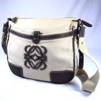 LOEWE / ロエベ ショルダーバッグ アナグラム レザーキャンバス ベージュ ブランド 中古