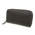 BOTTEGA VENETA / ボッテガヴェネタ 長財布 イントレチャート ブラウン ラウンドファスナー 114076 ブランド 中古