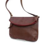 IL BISONTE / イルビゾンテ  ショルダーバッグ 斜め掛け メッセンジャー カーフ ブラウン ブランド 中古