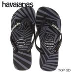 havaianas ハワイアナス TOP 3D メンズ 幾何学グラフィック ビーチサンダル おしゃれ 海 ビーサン HA1-114 / ブラック
