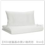 IKEA/イケア LEN/レーン 掛け布団カバー/ 枕カバー ベビーベッド用110x125/35x55 cm ホワイト(004.889.44/00488944)